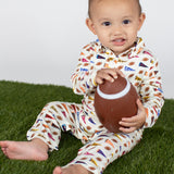 LS Polo Romper - Varsity Flags