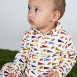 LS Polo Romper - Varsity Flags