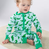 Convertible Zip Pajamas - Blue Alligators