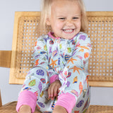 Convertible Zip Pajamas - Seashells