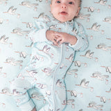 Convertible Zip Pajamas - Stork (Blue)
