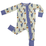 Convertible Zip Pajamas - Bluebonnets