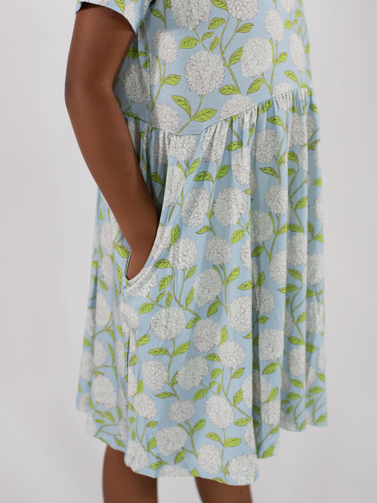 SS Pocket Dress - Hydrangeas