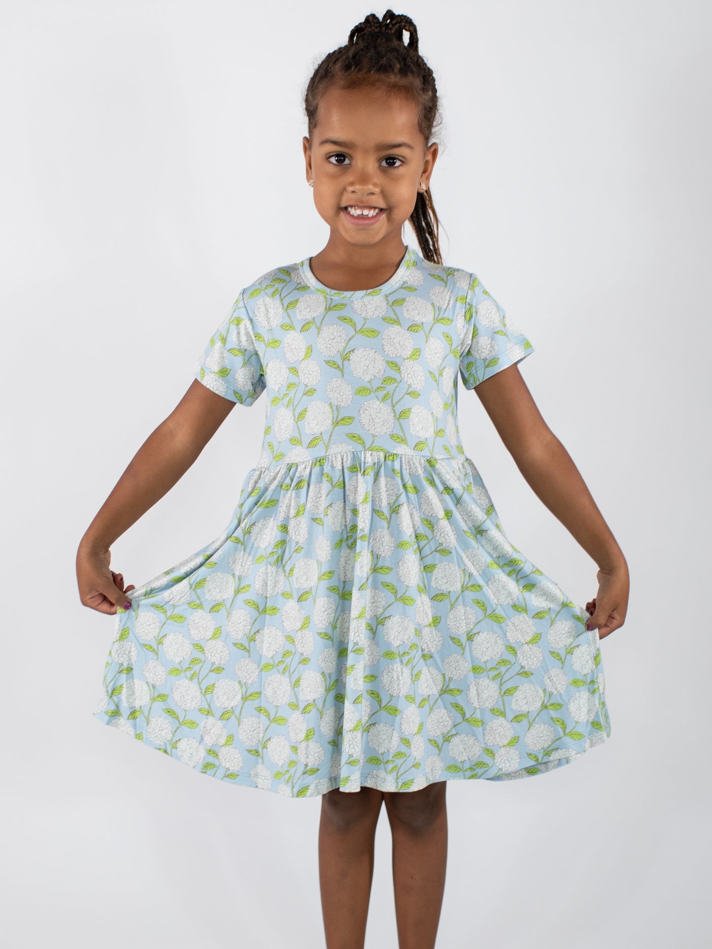 SS Pocket Dress - Hydrangeas