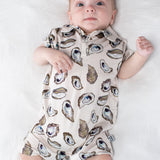 SS Polo Romper - Oysters