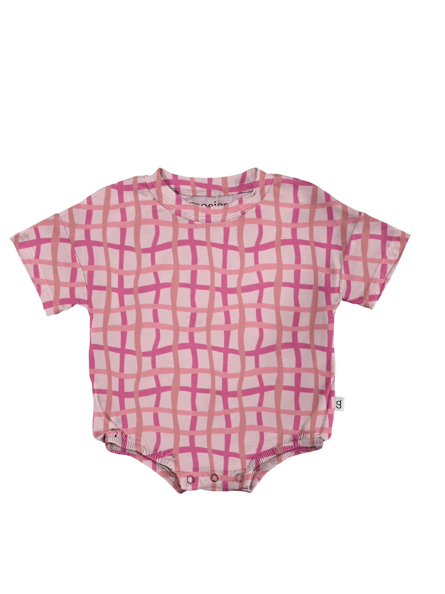 T-shirt Onesie - Pink Wavy Plaid (FINAL SALE)
