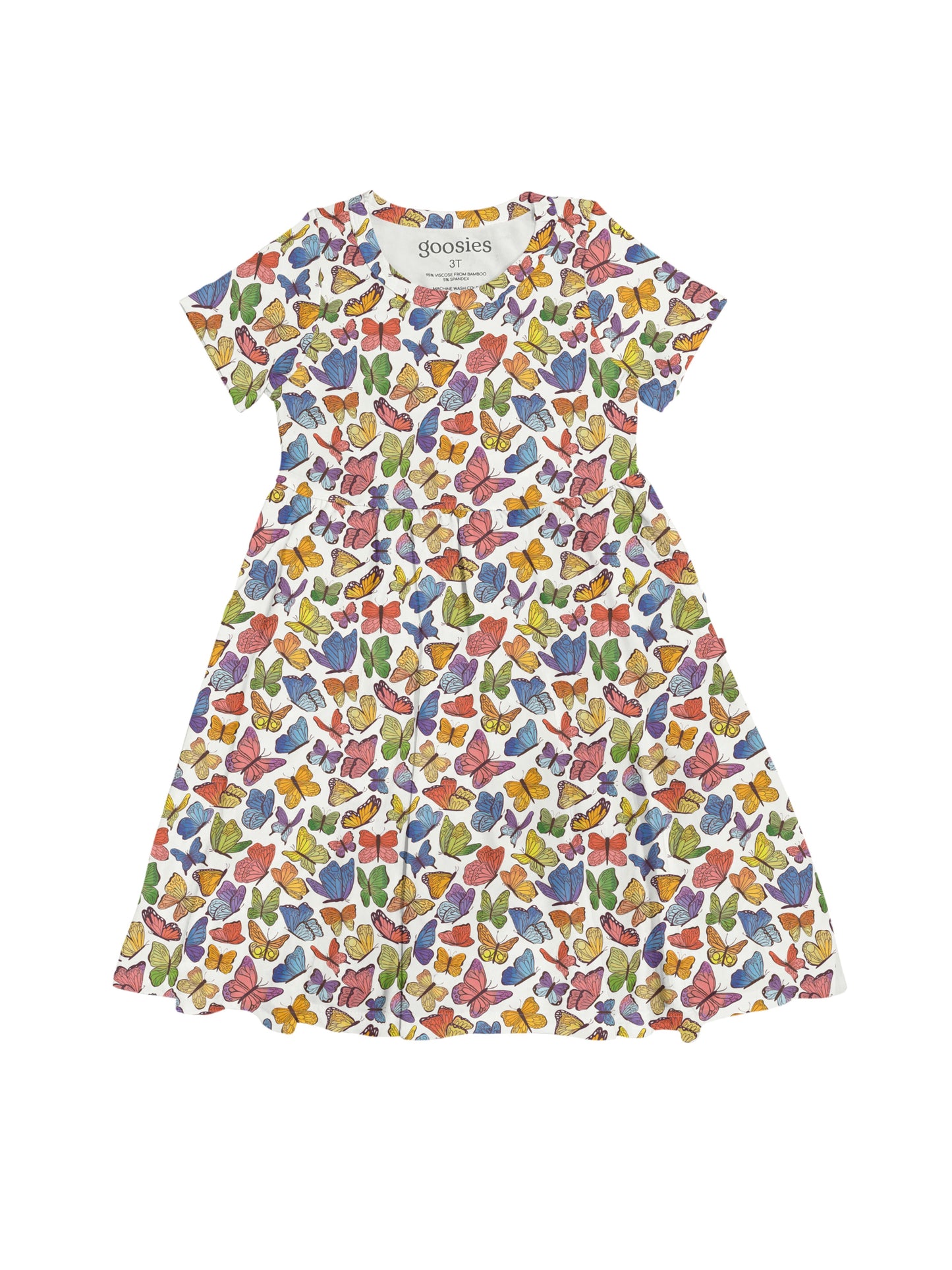 Short Sleeve Pocket Dress - Butterflies
