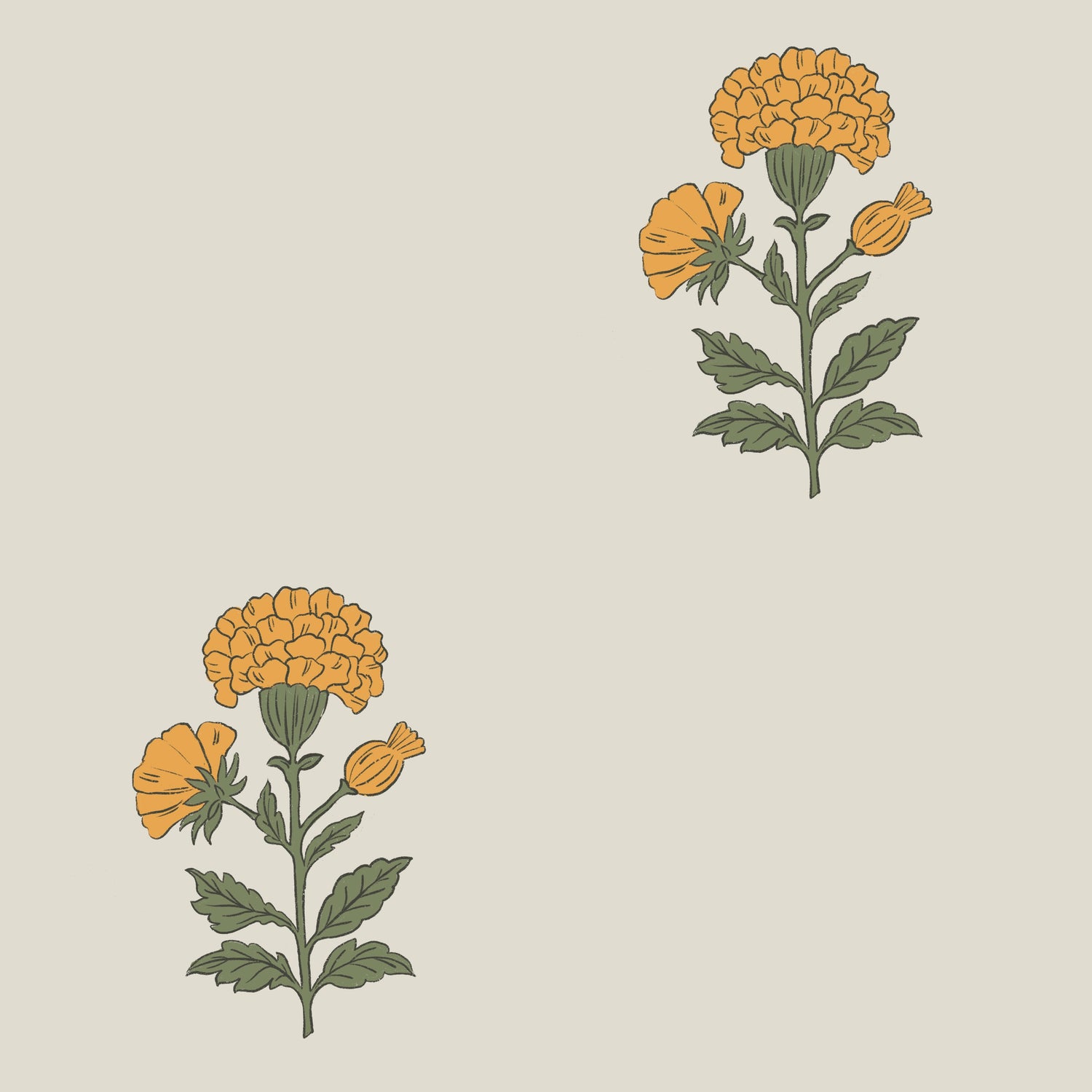 Marigold Block Print