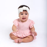 Bodysuit Dress - Gingham in Cottage Pink