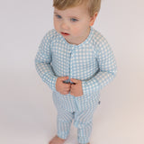 LS Zip PJ - Gingham in Cottage Blue
