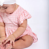 Bodysuit Dress - Gingham in Cottage Pink