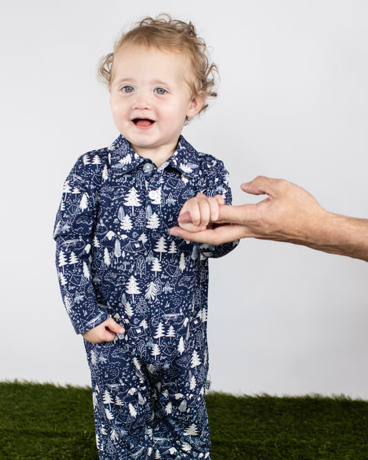 LS Polo Romper - Adventure Awaits