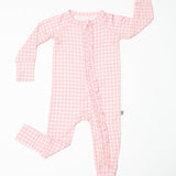 LS Zip PJ - Gingham in Cottage Pink