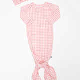 Knotted Gown - Gingham in Cottage Pink