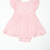 Bodysuit Dress - Gingham in Cottage Pink