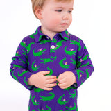 LS Polo Romper - Gator Krewe