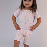 SS & Shorts Ruffle PJ - Fancy Tulips