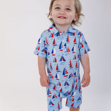 SS Polo Romper - Sail Away