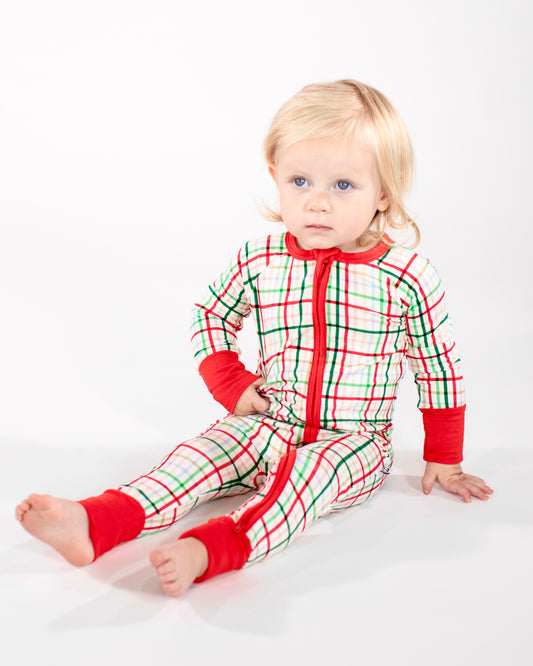 LS Zip PJ - Festive Plaid