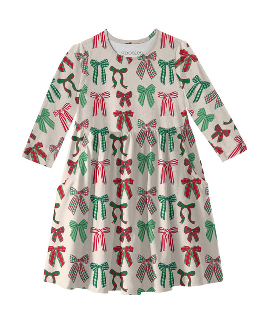 3/4 Dress - Holiday Bows