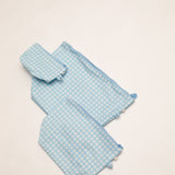 Easy Clean Pouch Set of 3 - Blue Gingham