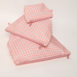 Easy Clean Pouch Set of 3 - Pink Gingham