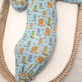 Knotted Infant Gown - Boots & Stars (0-3 mo)