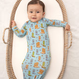 Knotted Infant Gown - Boots & Stars (0-3 mo)