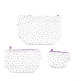 Easy Clean Pouch Set of 3 - Lilac Buds