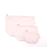 Easy Clean Pouch Set of 3 - Pink Stripes