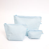 Easy Clean Pouch Set of 3 - Blue Stripes