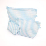 Easy Clean Pouch Set of 3 - Blue Stripes
