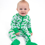 Convertible Zip Pajamas - Blue Alligators