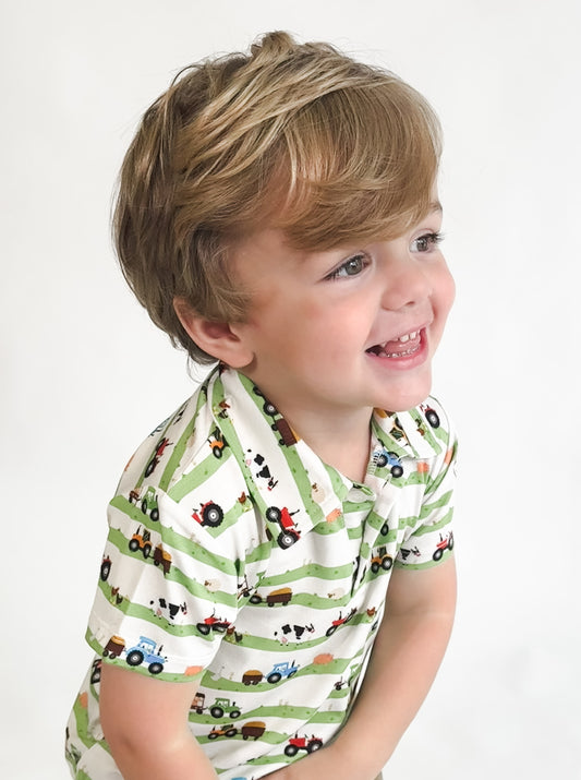 SS Polo Shirt - Farm Stripes