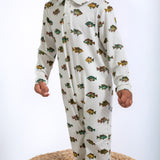 LS Polo Romper - Lake Fish