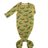 Knotted Infant Gown - Mardi Gras Gators