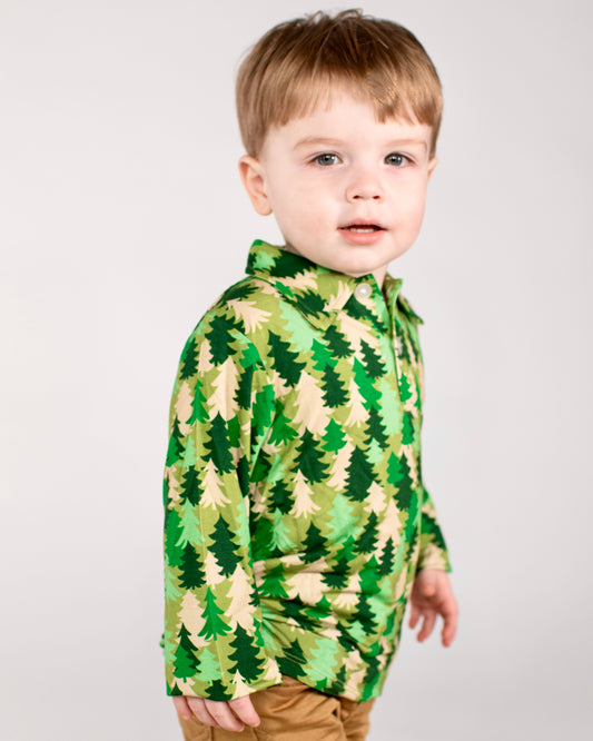 LS Polo Shirt - Evergreen Camo