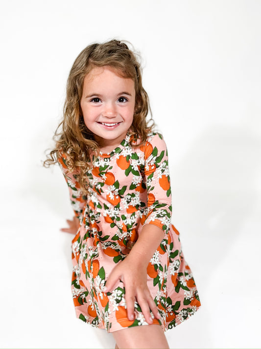 3/4 Dress - Orange Blossoms