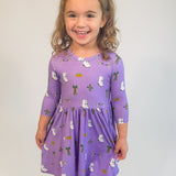 3/4 Sleeve Pocket Dress - Mardi Gras Boots (FINAL SALE)