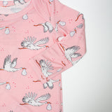 Knotted Infant Gown - Stork (Pink)