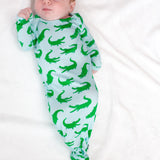 Knotted Gown - Blue Alligators