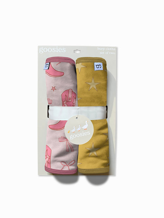 Burp Cloths Set of 2 (Boots & Bows)