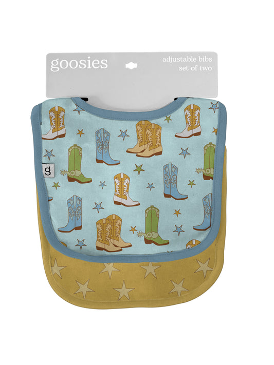 Bib Set of 2 (Boots & Stars)