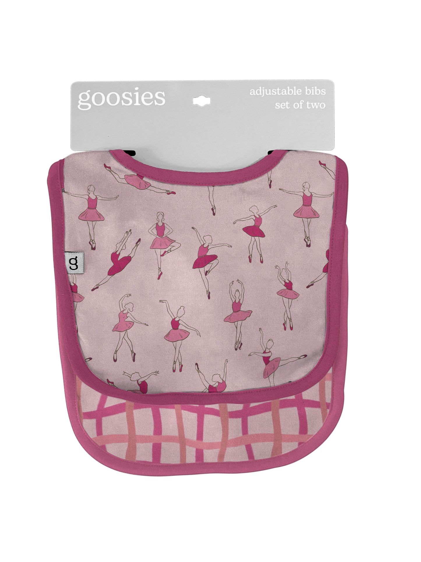 Bib Set of 2 (Ballet/Pink Wavy Plaid)