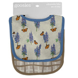 Bib Set of 2 (Bluebonnets/Tan Wavy Plaid)