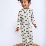 LS Polo Romper - Lake Fish