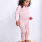 LS Zip PJ - Gingham in Cottage Pink