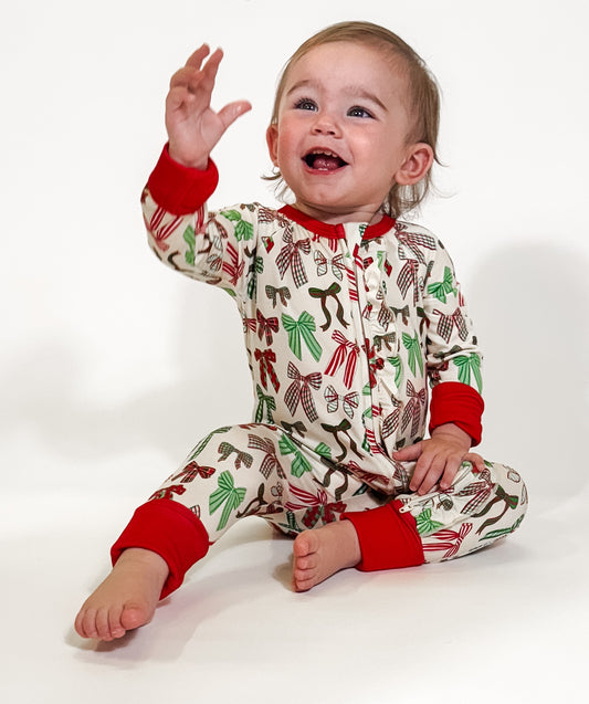 LS Zip PJ - Holiday Bows