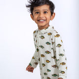 LS Polo Romper - Lake Fish