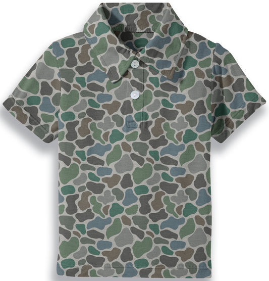 Short Sleeve Polo Shirt - Pebble Camo